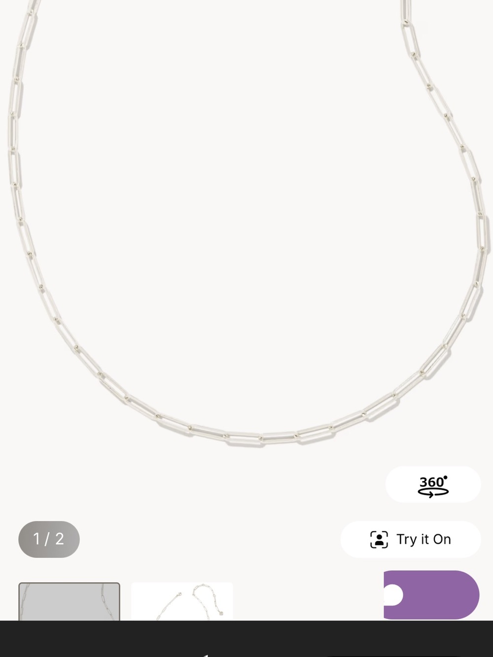 Kendra Scott Silver Paperclip Chain Necklace - Picture 4 of 5